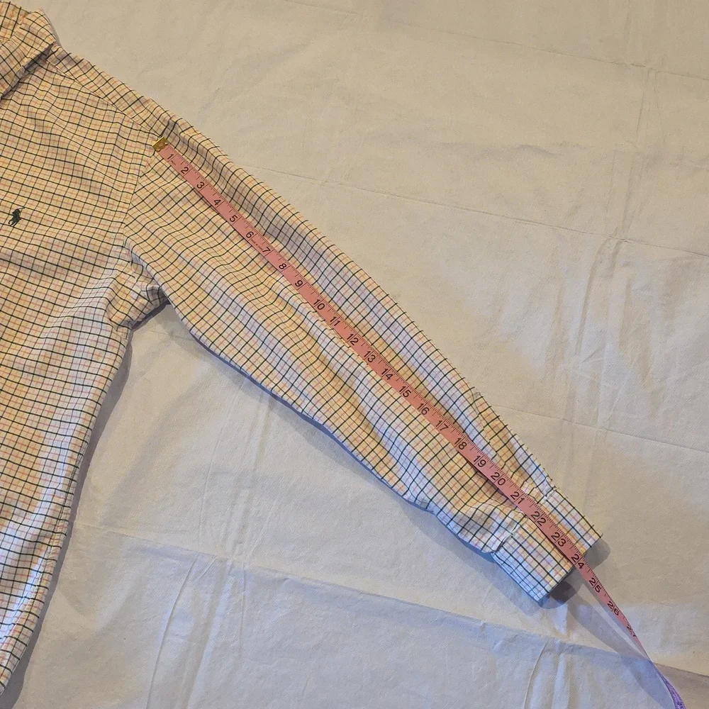 Ralph‎ Lauren Classic Fit White with Pink Green Graph Check Button-Down Shirt M